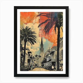 Retro New Orleans Collage 1 Art Print