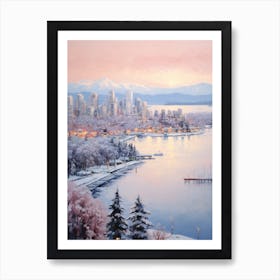 Dreamy Winter Painting Vancouver Canada 2 Art Print