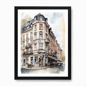 Prenzlauer Berg Berlin Neighborhood, Watercolour 4 Art Print