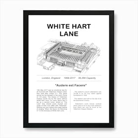 White Hart Lane Stadium Football Art Print