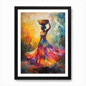 African Woman With Basket 13 Art Print