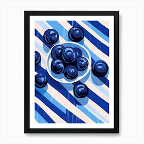 Blueberries Fruit Summer Illustration 1 Art Print