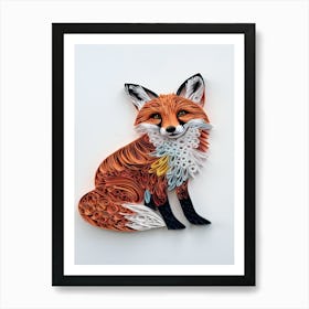 Quilling Fox Art Print