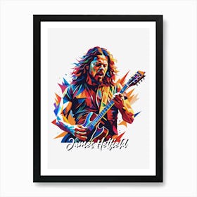 James Hetfield Metallica 04 Portrait Music Icon Style WPAP Pop Art Art Print