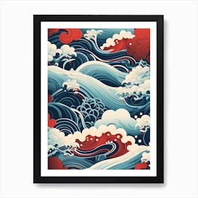 Japanese Tsunami Wave Art Print Art Print