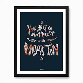 David Bowie Ashes to Ashes Typographic Illustration Art Print