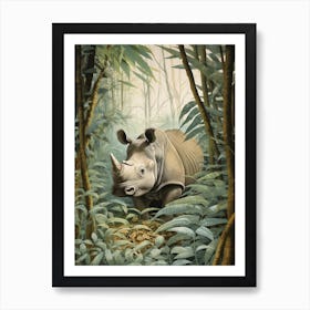 Rhino Exploring The Forest 8 Art Print