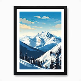 Whistler Blackcomb   British Columbia, Canada, Ski Resort Illustration 3 Simple Style Art Print