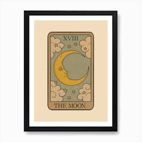 The Moon - Vintage Tarot Poster