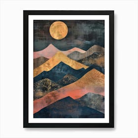 Moonlight In The Mountains 6 Art Print