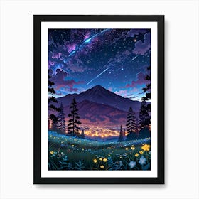 Night Sky Anime aesthetic 10 Art Print