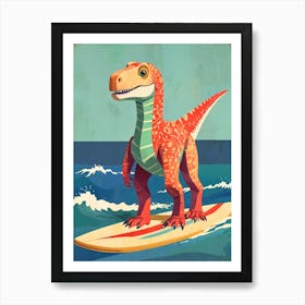 Dinosaur Surfboard Art Print