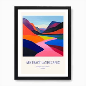 Colourful Abstract Cairngorms National Park Scotland 2 Poster Blue Art Print