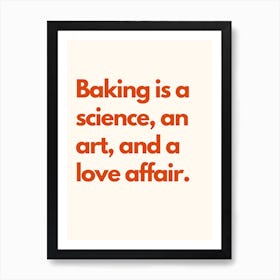 Baking Science Kitchen Typography Cream Red Art Print