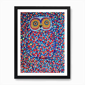 Snowy Owl Yayoi Kusama Style Illustration Bird Art Print