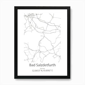 Bad Salzdetfurth,Germany Minimalist Map Art Print