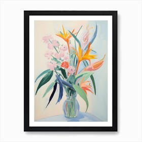 A Vase With Bird Of Paradise, Flower Bouquet 4 Art Print