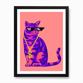 Cat In Sunglasses Art Print