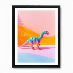 Colourful Toy Dinosaur Palm Tree Silhouette Art Print