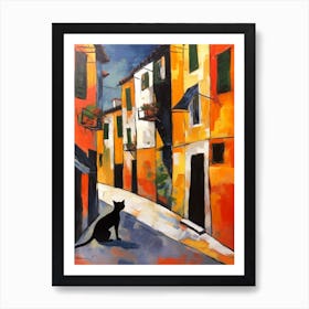 Painting Of Venice With A Cat 3 In The Style Of Matisse Art Print