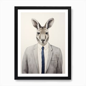 Kangaroo In Suit Art Print