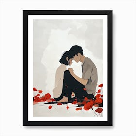 Red and White Love,Valentine's Day Art Print