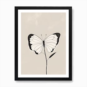 Butterfly Line Art Abstract 4 Art Print
