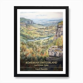 Bohemian Switzerland National Park Czech Republic Watercolour 3 Art Print