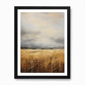 Vintage Neutral Hay Field Art Print