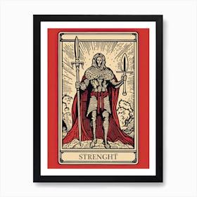 Strength Tarot Card, Vintage 0 Art Print