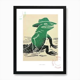 Lizard Cowboy Bold Print Poster Art Print