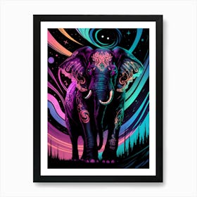 Elephant In The Night Sky Art Print