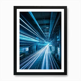 A Dynamic Scene Encapsulating The Essence Of Cybersecurity And Telecommunications Featuring A High (3) Art Print