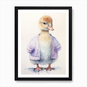 Baby Animal Watercolour Goose Art Print