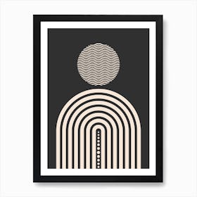 Mid Century Geometrical In Black Art Print