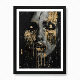 Gold Face 18 Art Print