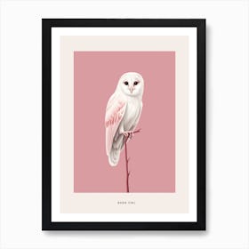 Minimalist Barn Owl 1 Bird Poster Art Print