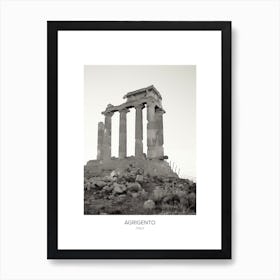 Poster Of Agrigento, Italy, Black And White Photo 3 Art Print
