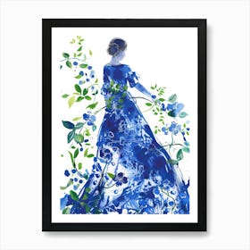 Blue Dress 3 Art Print