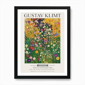 Gustav Klimt Wild Flower Garden Yellow Vintage Exhibition Art Print