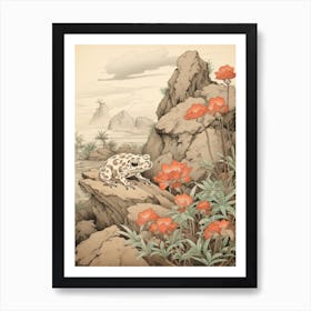 Vintage Japanese Frog Burrow 6 Art Print