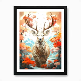 Deer In Autumn Art Print