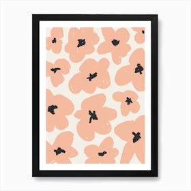 Bold Daisies Peach Pink Art Print