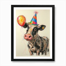 Birthday Cow 5 Art Print