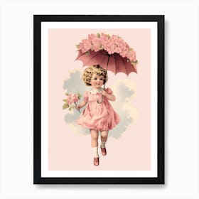 Vintage Pink Illustration Kitsch 9 Art Print