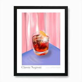 Negroni Illustated Cocktail Print Art Print