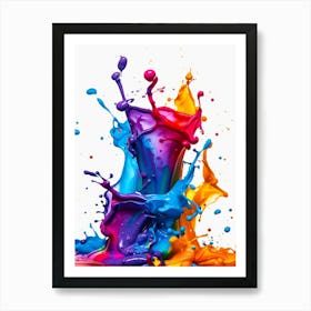 Colorful Paint Splash Art Print