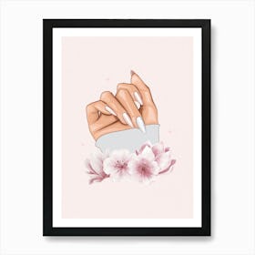 Woman'S Hand With Flowers Art Print