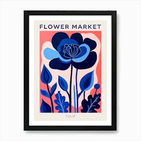 Blue Flower Market Poster Tulip 1 Art Print
