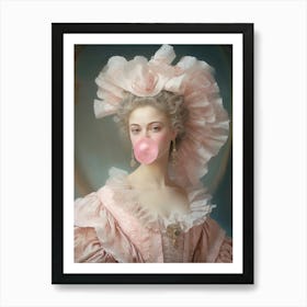 Royal Lady With Bubblegum Art Print